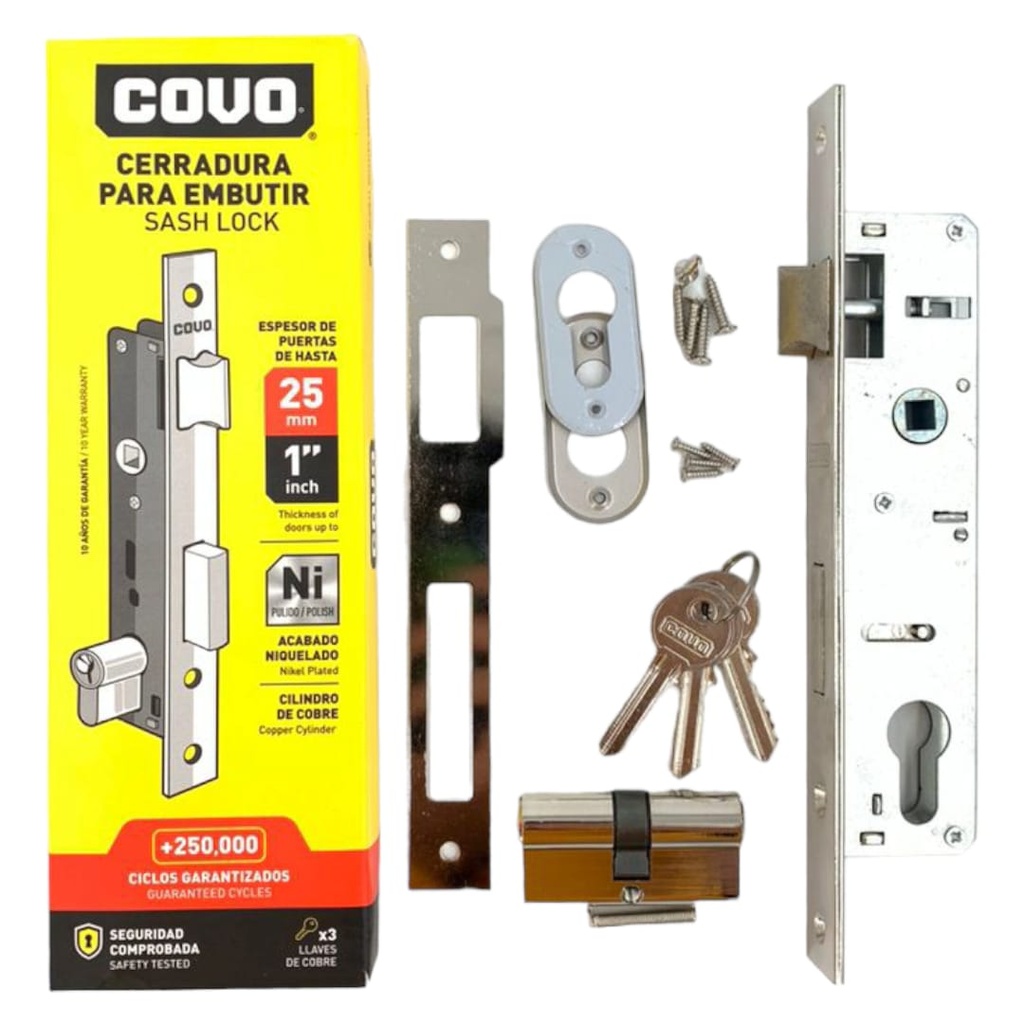 CERRADURA PARA EMBUTIR 25mm