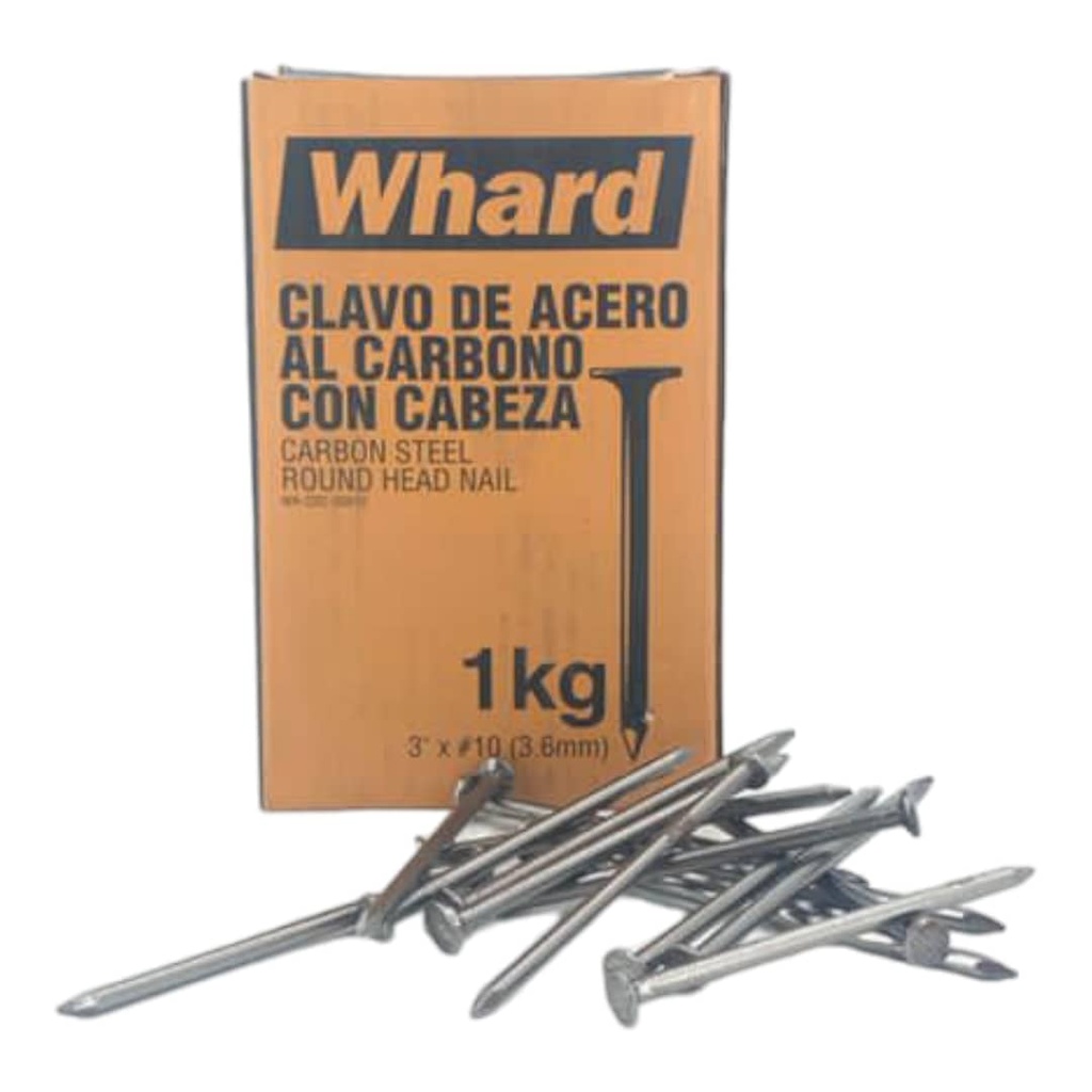 CLAVO DULCE 3" X 9 C/CABEZA (80MM) X 1KG IMP