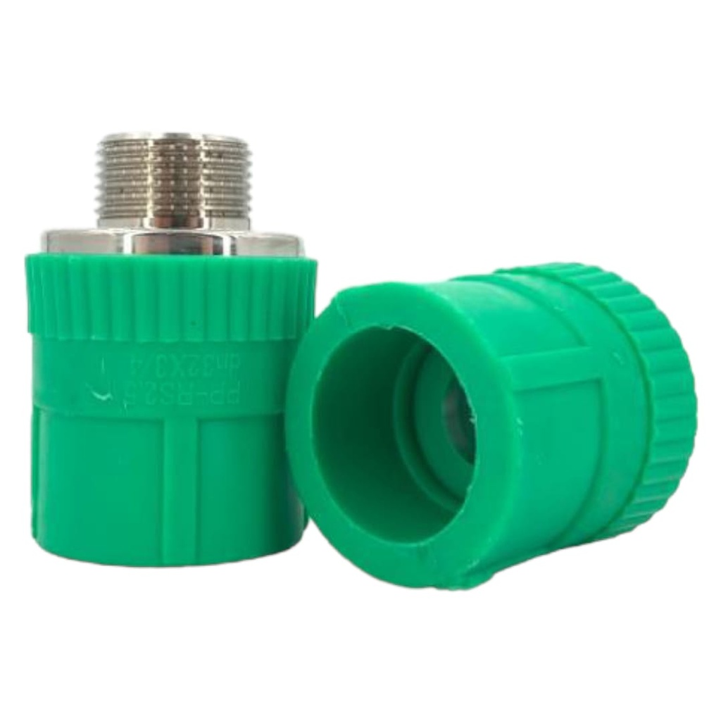 CONECTOR MACHO PPR 1" x 1/2" VERDE (TERMOFUSION)