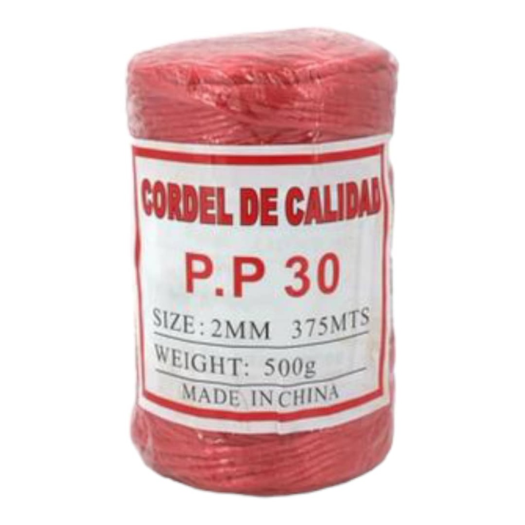 CORDEL MULTIUSO PP30 2mm X 500g ROJO