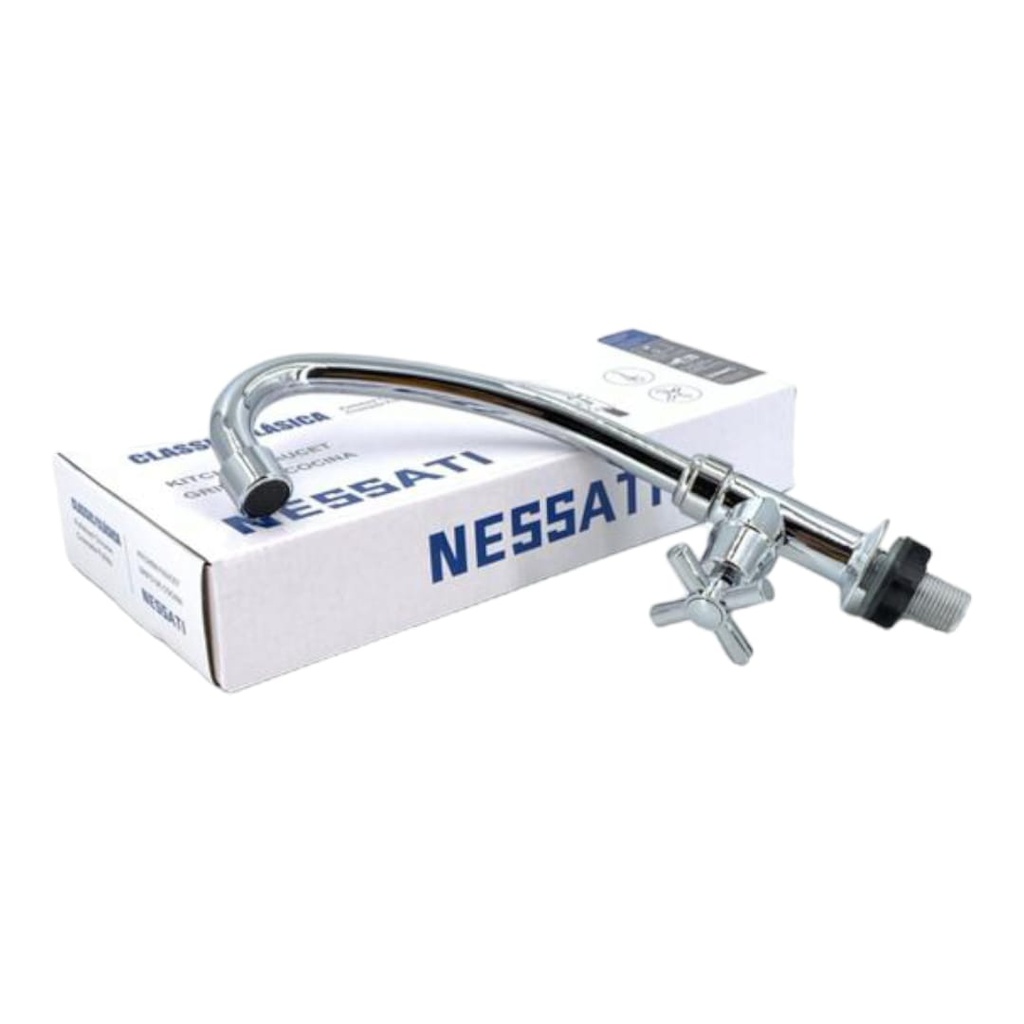 LLAVE FREGADERO PVC CUELLO ALTO M/CRUZ IMP