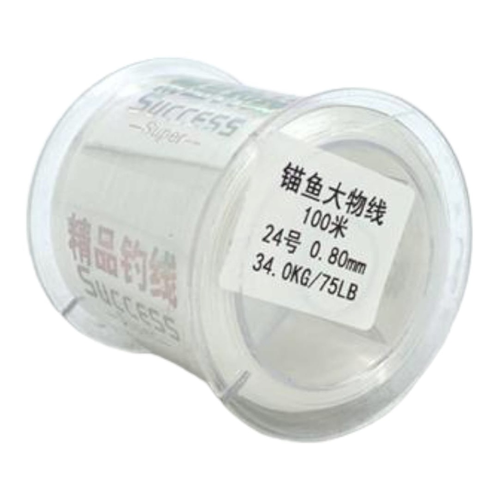 NYLON TRANSPARENTE REFORZADO 0,80mm x 100Mts
