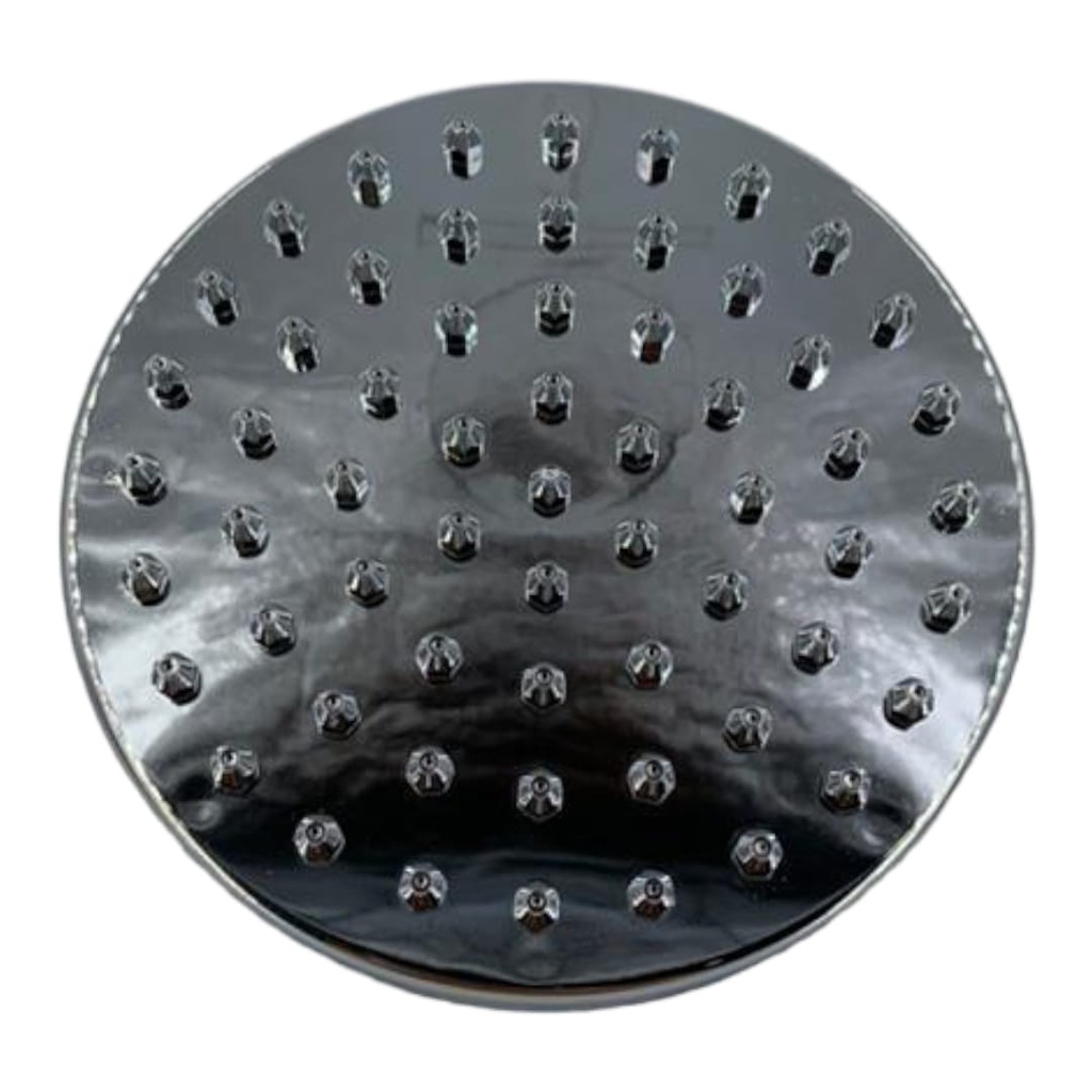 REGADERA REDONDA 6" CROMO PVC SENCILLO