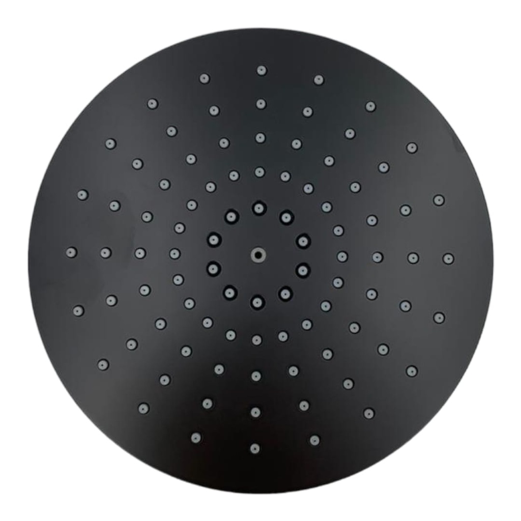 REGADERA REDONDA 8" NEGRA PVC-PESADO
