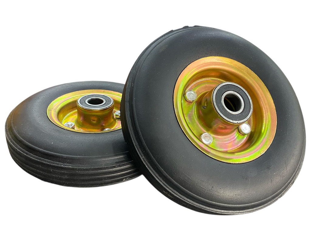 RUEDA MACIZA 9" PARA CARRETILLA (RODAMIENTO 6204)