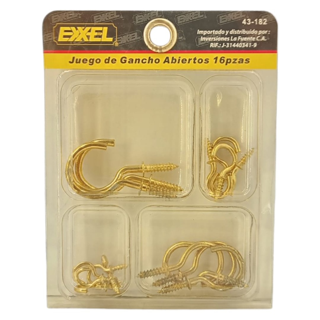 JUEGO DE GANCHO ABIERTO 16Pza