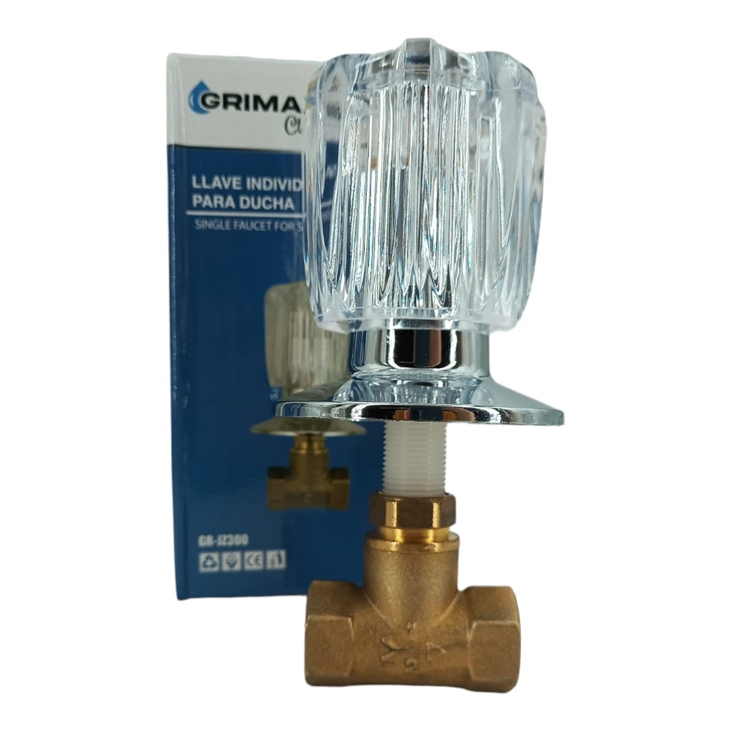 LLAVE DE DUCHA 1/2" POMO ACRILICO