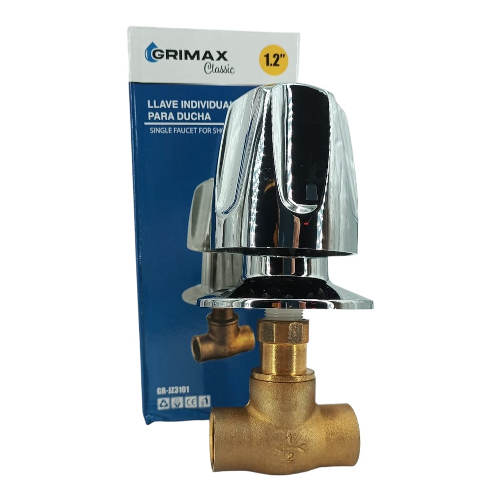 LLAVE DE DUCHA 1/2" POMO CROMADO