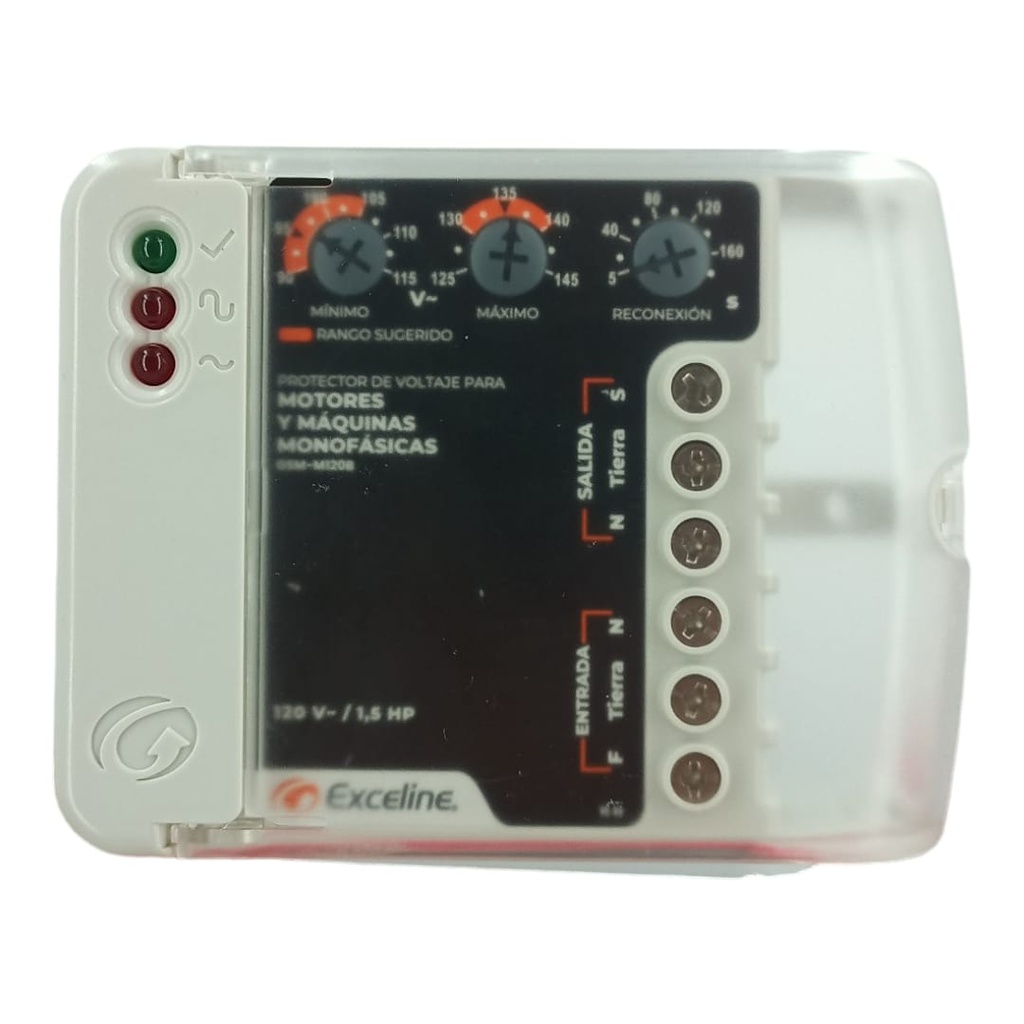 PROTECTOR CONTRA ALTO Y BAJO VOLTAJE PARA MOTORES MONOFASICO 120V