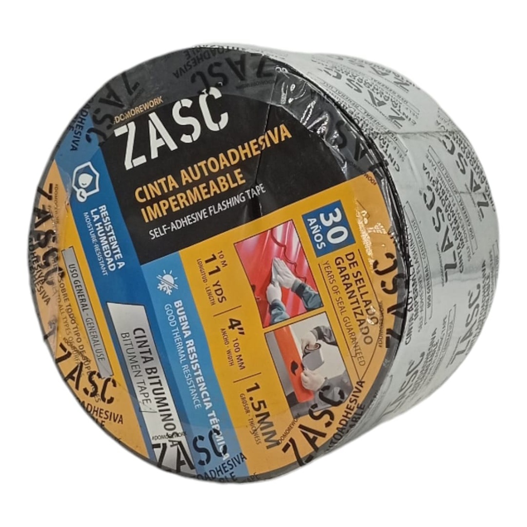 CINTA IMPERMEABLE BITUMINOSA  4" x 10Mts