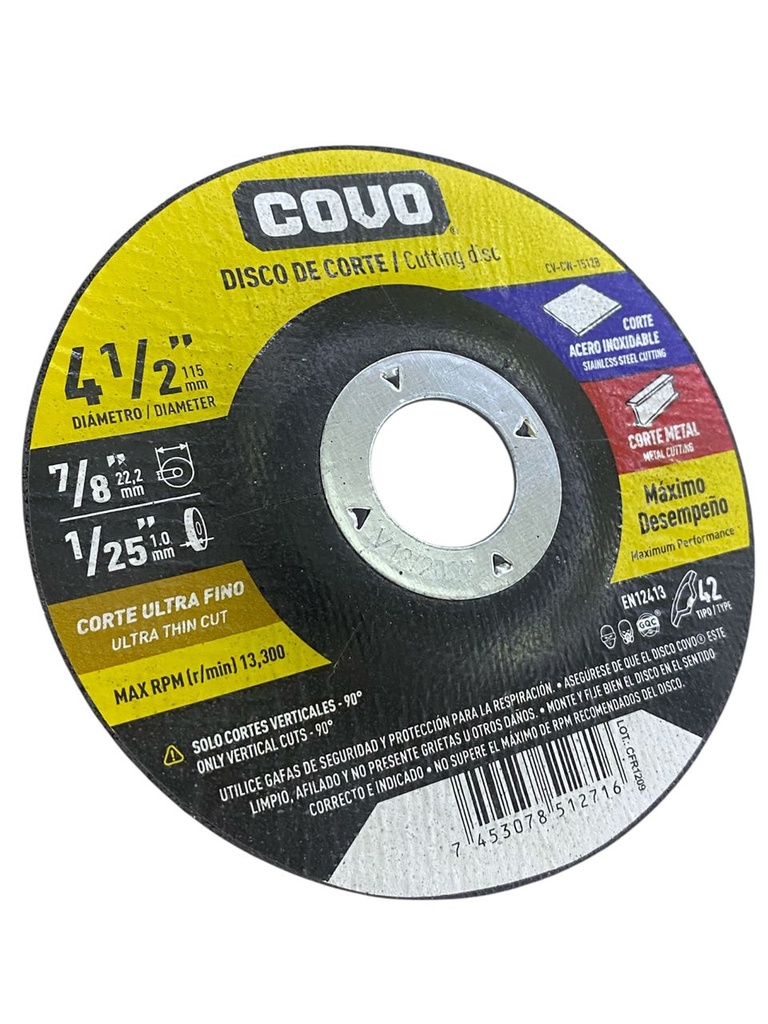 DISCO DE CORTE ULTRAFINO 4-1/2"