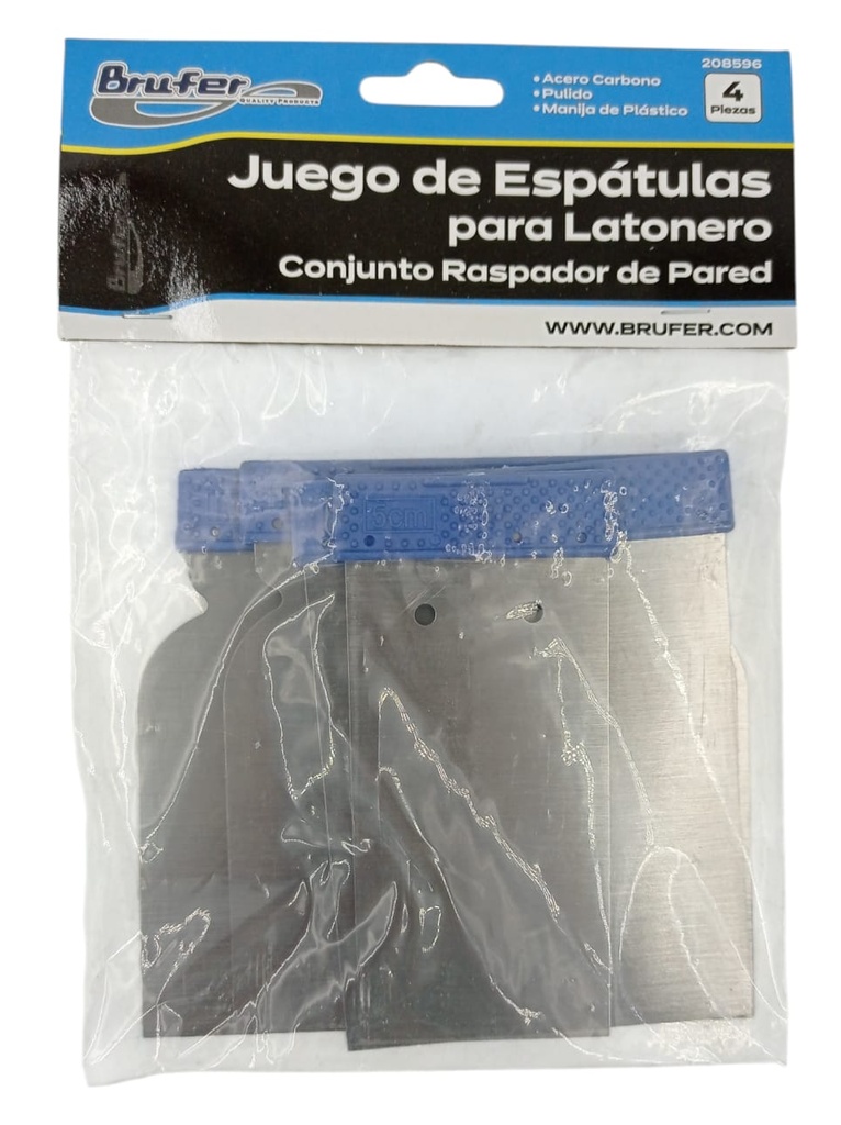 JUEGO DE ESPATULAS FLEX METAL 4Pzas