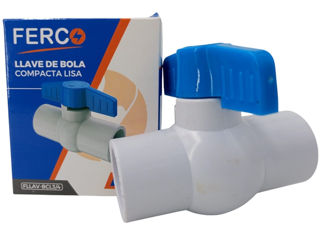 LLAVE DE BOLA PVC 3/4" LISO