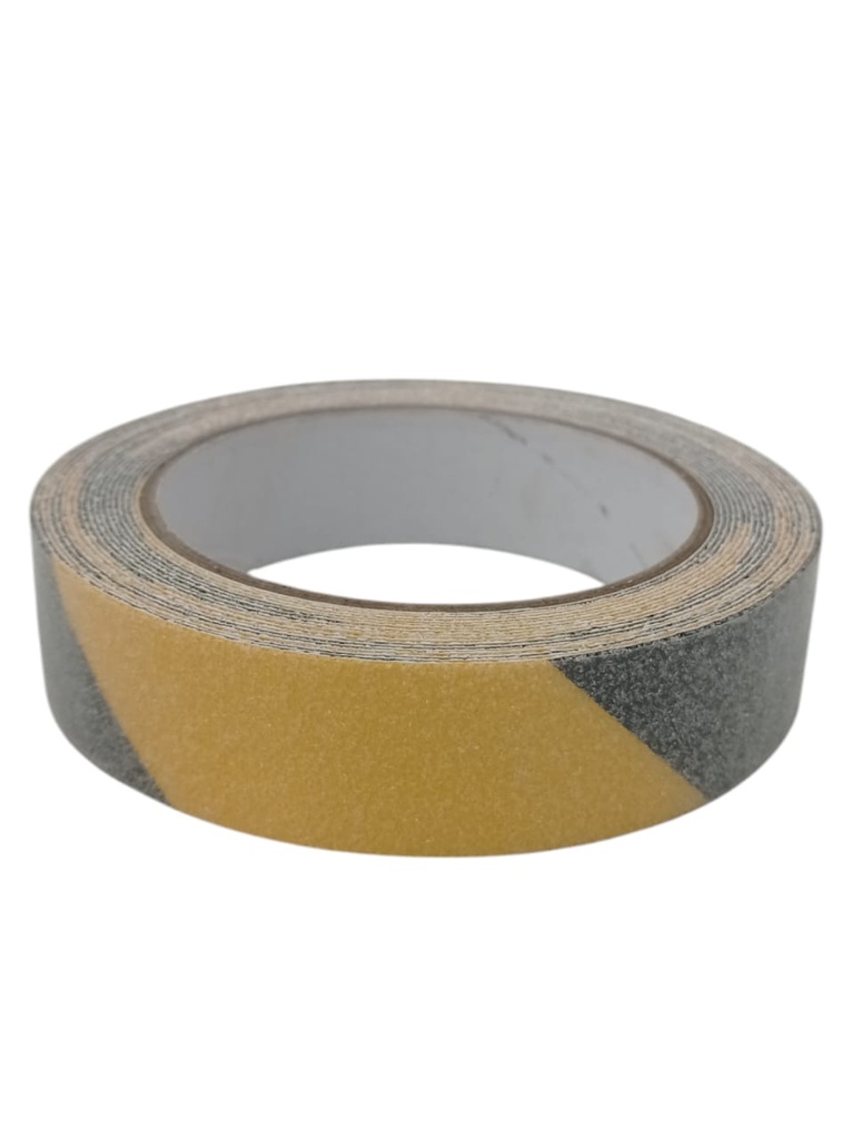 CINTA ANTIRESBALANTE NEGRA C/AMARILLO 2.5mm x 5mts