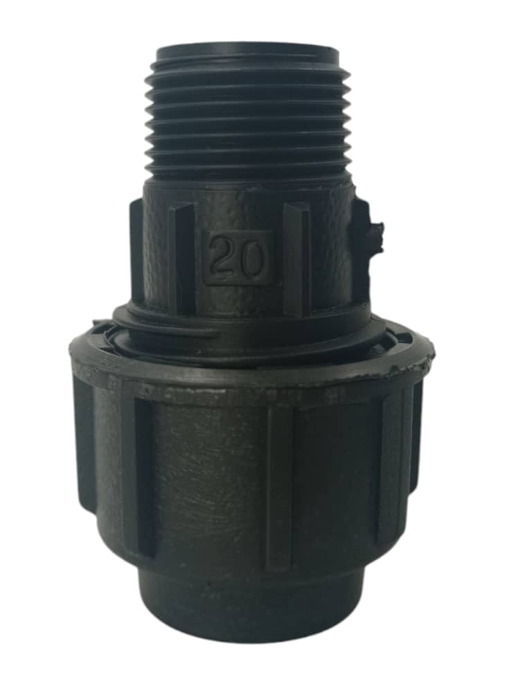 CONECTOR MACHO DE RIEGO 20mm x 3/4"