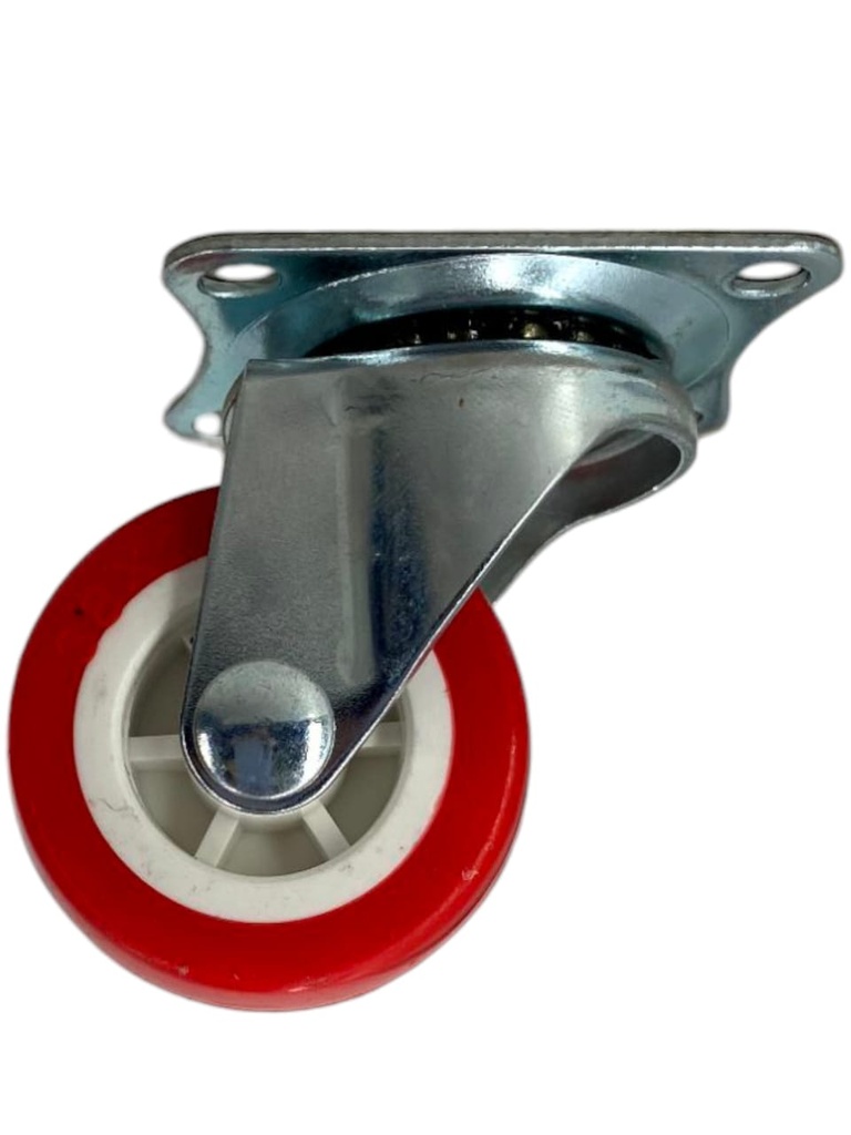 RUEDA GIRATORIA 1.5" C/BASE ROJA