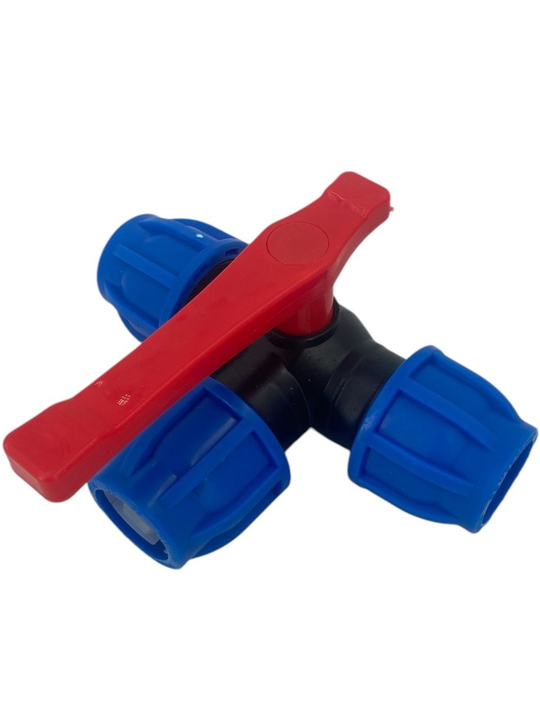 LLAVE DE BOLA TEE DE RIEGO 25mm M/PLASTICO IMP