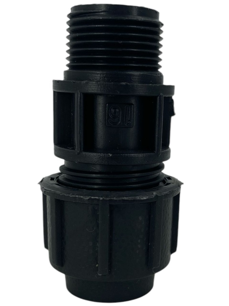 CONECTOR MACHO DE RIEGO 16mm x 3/4"