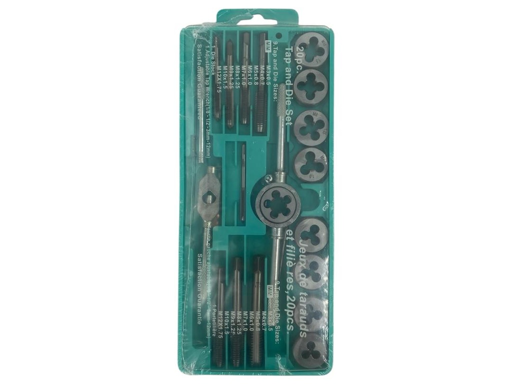 JUEGO DE TARRAJAS METALICO 20PZS