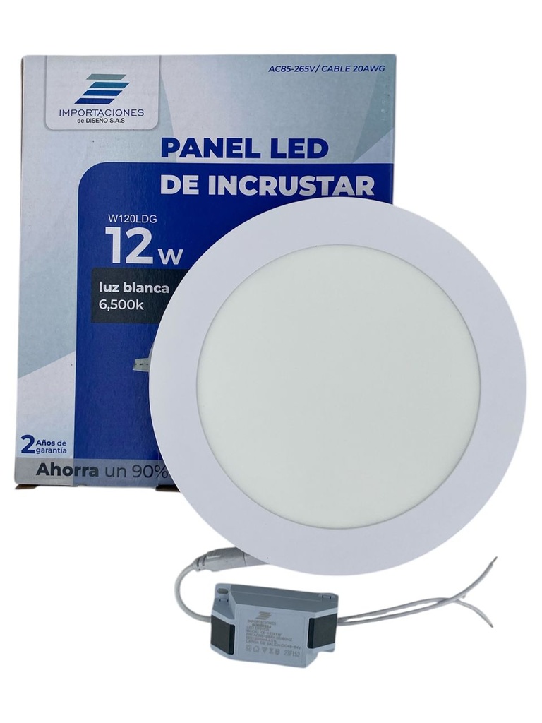 LAMPARA 12W LED EMPOTRAR REDONDA BLANCO