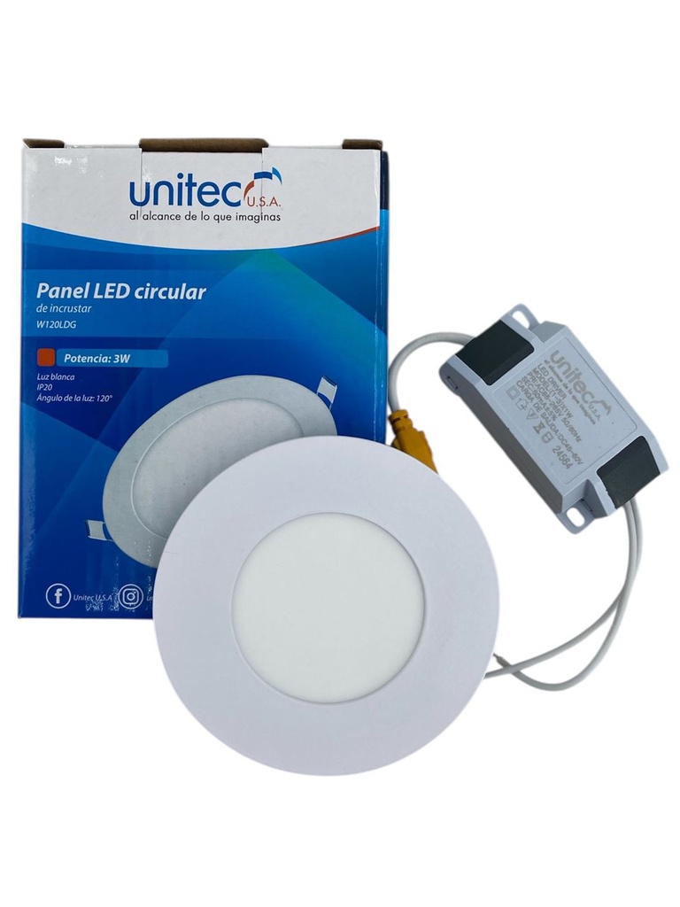 LAMPARA 3W LED EMPOTRAR REDONDA BLANCO