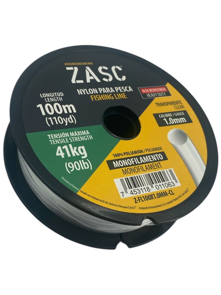 NYLON TRANSPARENTE 1.00mm x 100Mts