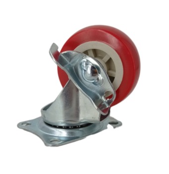 RUEDA PVC 2" C/FRENO NARANJA