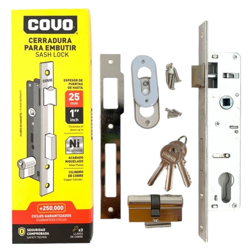 [E0500000035] CERRADURA PARA EMBUTIR 25mm