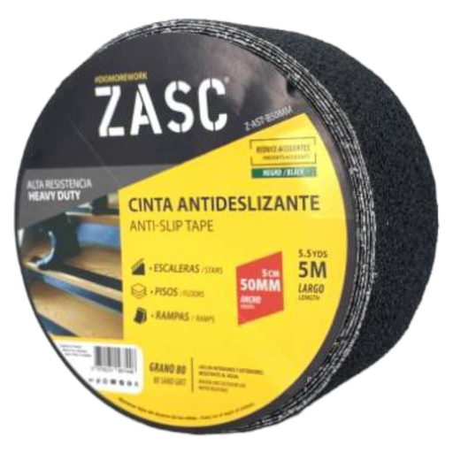 [F0100000407] CINTA ANTIRESBALANTE NEGRA 50mm X 5Mts