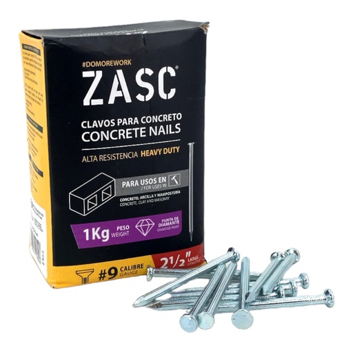 [E0600000136] CLAVO DE ACERO RANURADO 2-1/2" (60MM) X 1KG