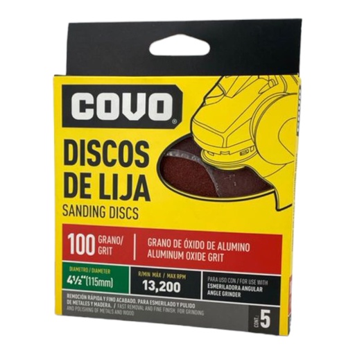 [F0100000342] DISCO DE LIJA 4-1/2" X P100 X 5Pzs