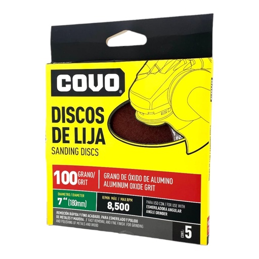 [F0100000346] DISCO DE LIJA 7" X P100 X 5Pzs