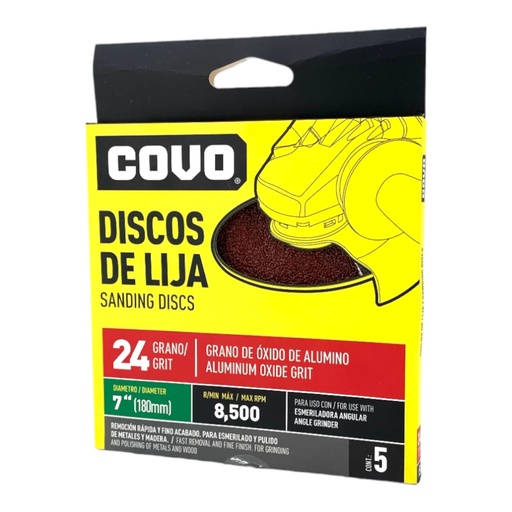[F0100000348] DISCO DE LIJA 7" X P24 X 5Pzs
