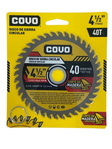 [F0100000069] DISCO DE SIERRA 4-1/2" x 40T