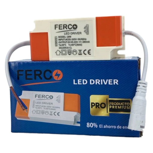 [J0400000047] DRIVER PARA LAMPARA LED 18W (PREMIUM)