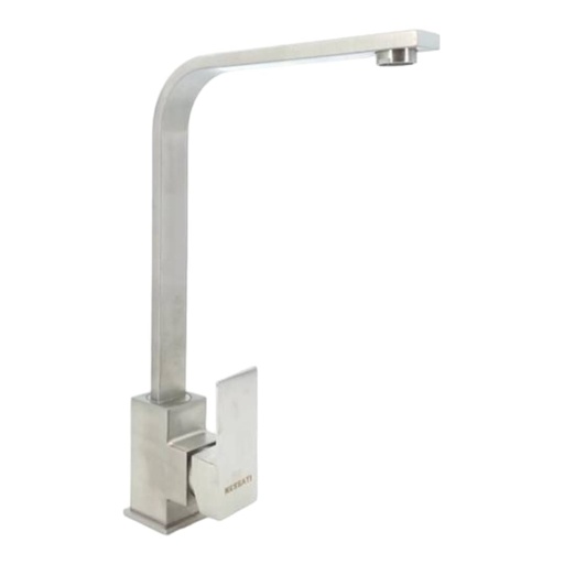[A0300000189] GRIFO FREGADERO MONOMANDO INOX SATINADO CUELLO ALTO PLANO (INCLUYE 2 CANILLAS 3/8" x 60cm) IMP
