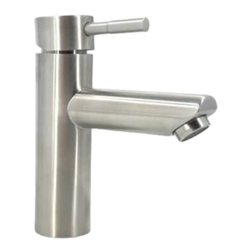 [A0300000194] GRIFO LAVAMANO MONOMANDO ACERO INOX M/PALANCA ALTURA 18cm (INCLUYE 2 CANILLAS 3/8" x 50cm) IMP