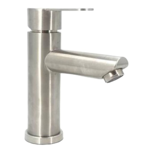 [A0300000195] GRIFO LAVAMANO MONOMANDO ACERO INOX M/PALANCA PLANA ALTURA 18cm (INCLUYE 2 CANILLAS 3/8" x 60cm) IMP