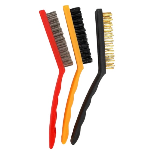 [F0300000022] JUEGO CEPILLO PLASTICO DE ALAMBRE 3Pzs MEDIANO