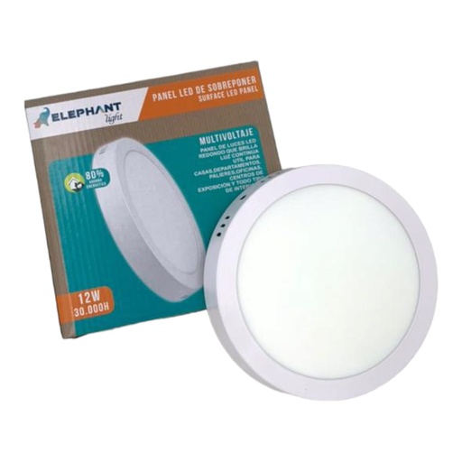 [J0400000024] LAMPARA 12W LED REDONDA SUPERFICIAL BLANCO