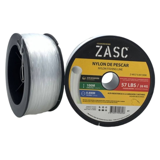 [E0300000086] NYLON TRANSPARENTE 0.80mm x 100Mts