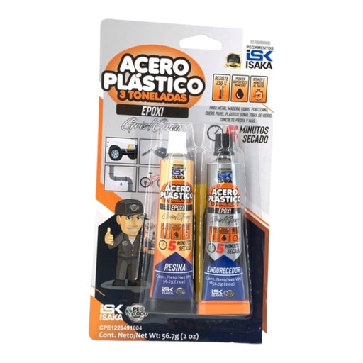 [L0100000109] PEGA EPOXICA ACERO PLASTICO 3 TON 56,7ml