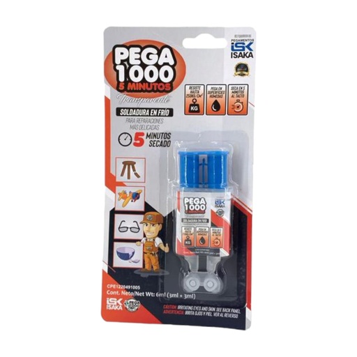 [L0100000112] PEGA EPOXICA TRANSPARENTE 5min