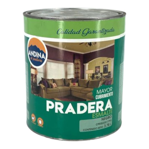 [L0400000042] PINTURA NEGRO AZABACHE BRILLANTE - GALON 3.78Lts