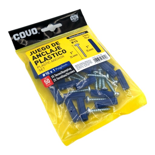 [E0600000137] RAMPLUG AZUL C/TORNILLOS #10 x 50Pzs x 5/16"