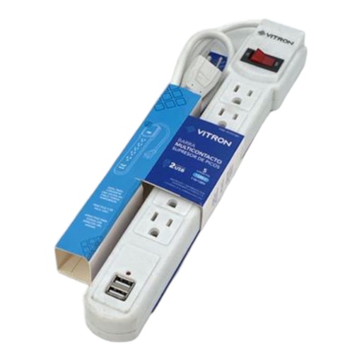 [J0600000055] REGLETA 6 TOMAS CON PUERTO USB