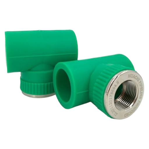 [A0300000307] TEE CONECTOR HEMBRA PPR 1" x 3/4" VERDE (TERMOFUSION)