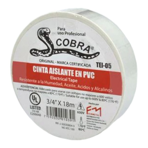 [L0100000070] TEIPE BLANCO 3/4" x 18Mts
