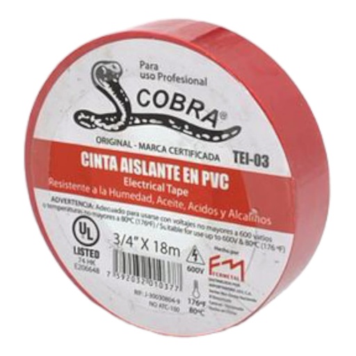 [L0100000068] TEIPE ROJO 3/4" x 18Mts