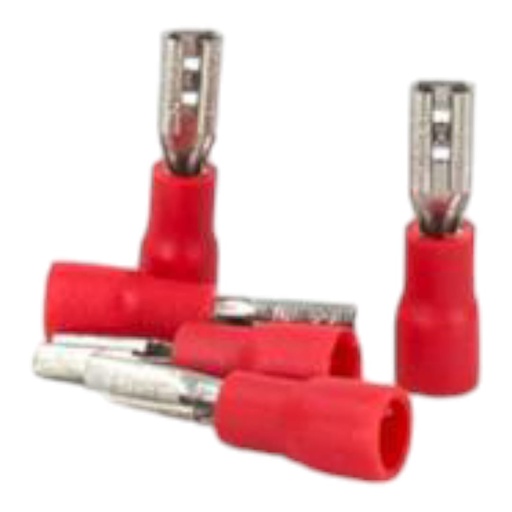 [J0600000071] TERMINAL HEMBRA 1.25mm ROJO x 100und IMP